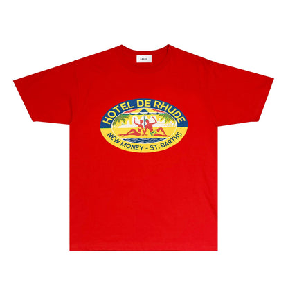 Rhude T Shirts Printed Trendy Pure Cotton