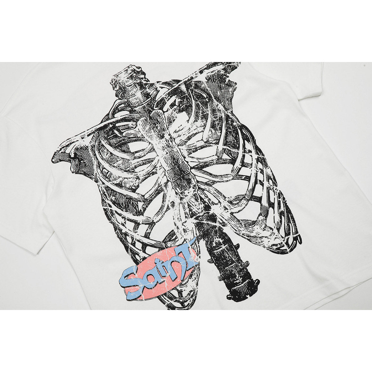 Unisex T-Shirts Saint Michael Bone Pattern Casual T-Shirts