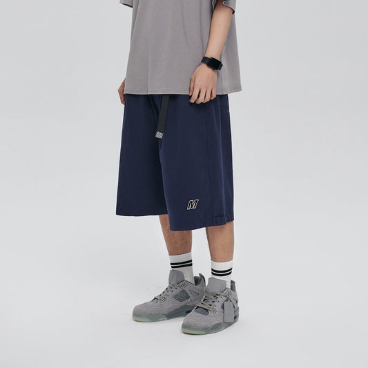 Unisex Shorts Thin Workwear Cropped Pants Loose Casual