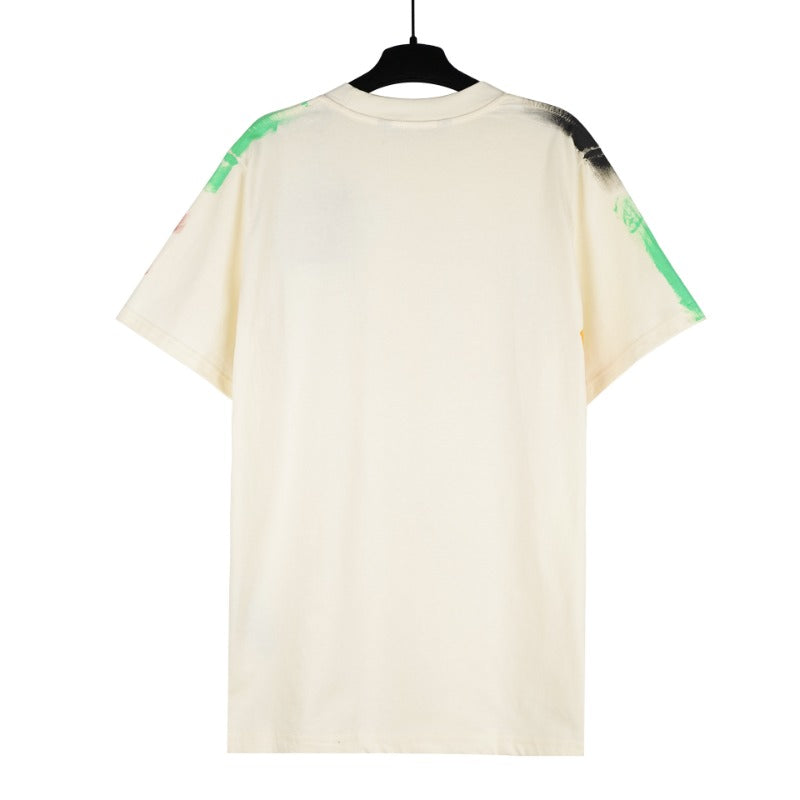 Palm Angle T Shirts Painted Letter Printing Loose