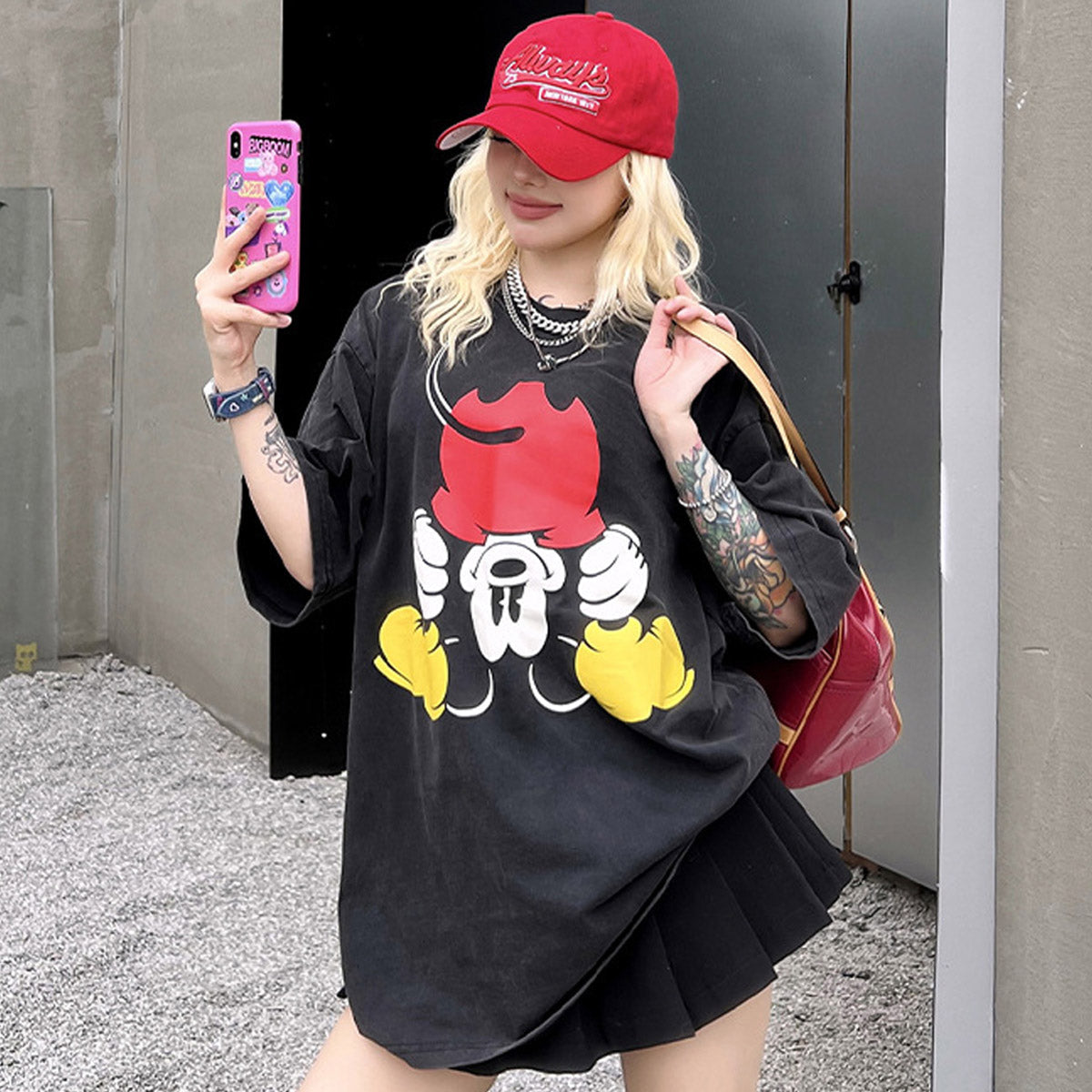 Unisex T-Shirts VINTAGE Disney Mickey Loose Short Sleeves