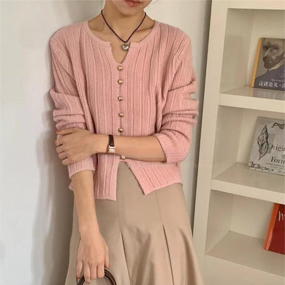 Women Knitted Pullover Autumn Slim-Fit Long-Sleeved Jacket