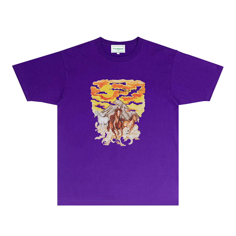 Casablanca T Shirts Fashion Print Street