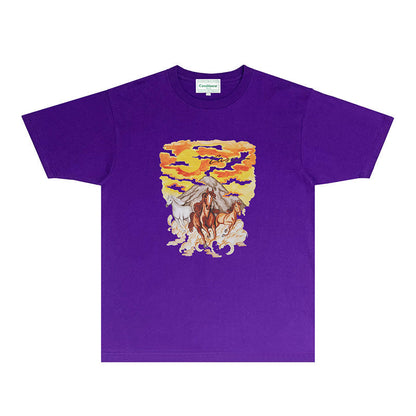 Casablanca T Shirts Fashion Print Street