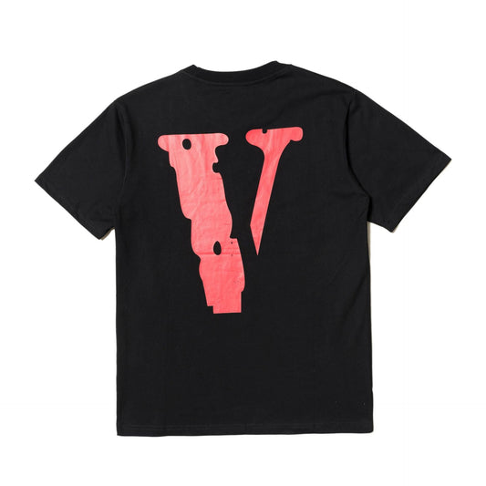 Vlone T Shirt Vertical Middle Finger Large VT Shirt Hip Hop Tupark Portrait Printing Men's and Women's round Neck Short Sleeve
