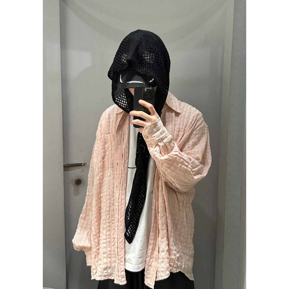 Unisex Shirts Our Legacy Pink Loose Checked Long Sleeve Shirt