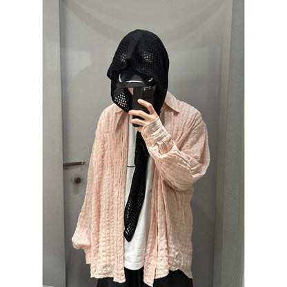 Unisex Shirts Our Legacy Pink Loose Checked Long Sleeve Shirt