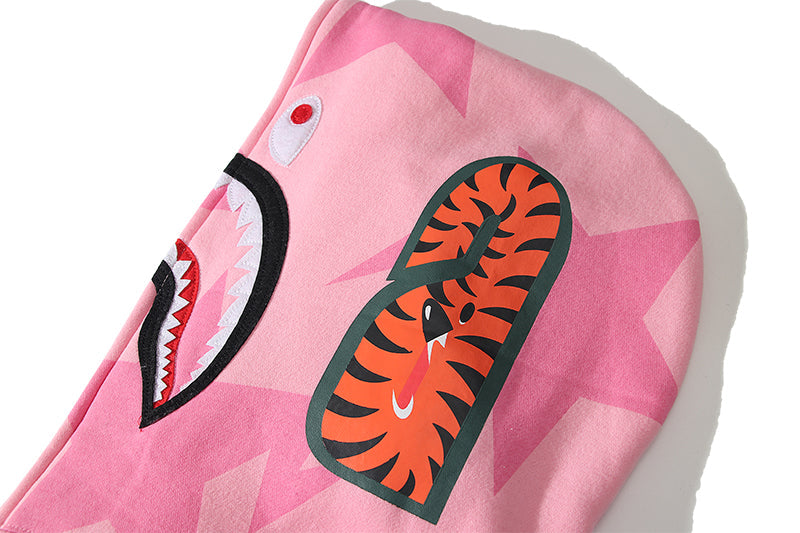 Star Print Designer Shark Full Zip Up Unisex Hoodie Style Streetwear Made with High-Quality Material