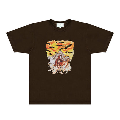 Casablanca T Shirts Fashion Print Street