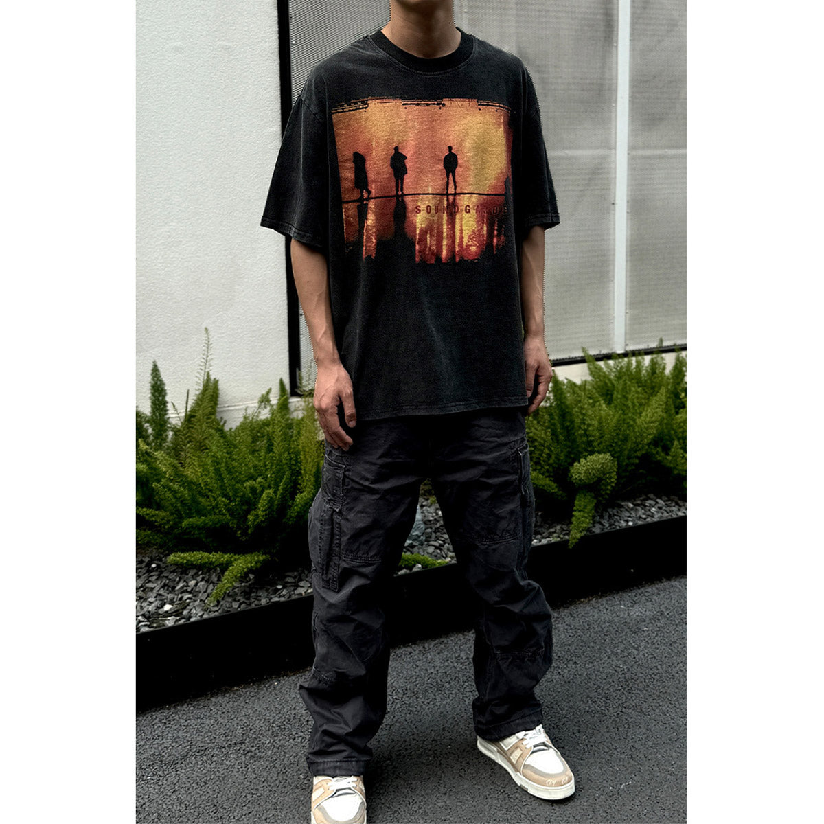 Unisex T-Shirts SOUNDGARDEN Vintage Sunset Landscape Loose T-Shirt