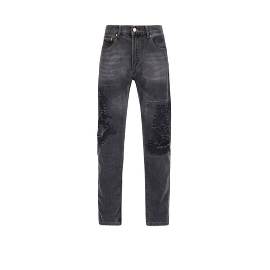 MIJKO Men's Vintage Pants MIJKO Men's Women's Autumn and Winter Urban Street Trendy Trousers Ripped Jeans