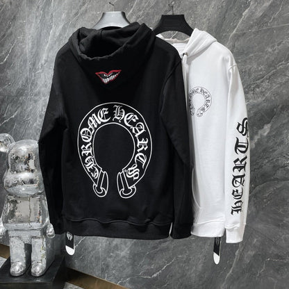 Chh Chrome Hearts Hoodie Cross Red Lips Mouth Flower Arms Horseshoe Men's and Women's Hooded Sweater