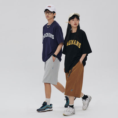 Unisex Shorts Thin Workwear Cropped Pants Loose Casual