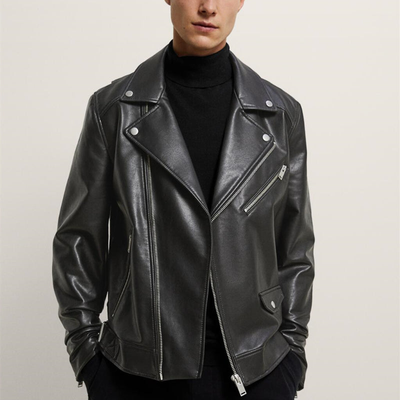 Men Motorcycle Jacket Spring Faux Leather Motorcycle Jacket Jacket 3427/400