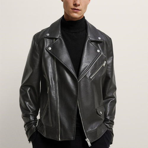 Men Motorcycle Jacket Spring Faux Leather Motorcycle Jacket Jacket 3427/400