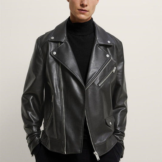 Men Motorcycle Jacket Spring Faux Leather Motorcycle Jacket Jacket 3427/400