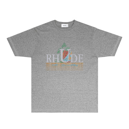 Rhude T Shirts Printed Trendy Pure Cotton