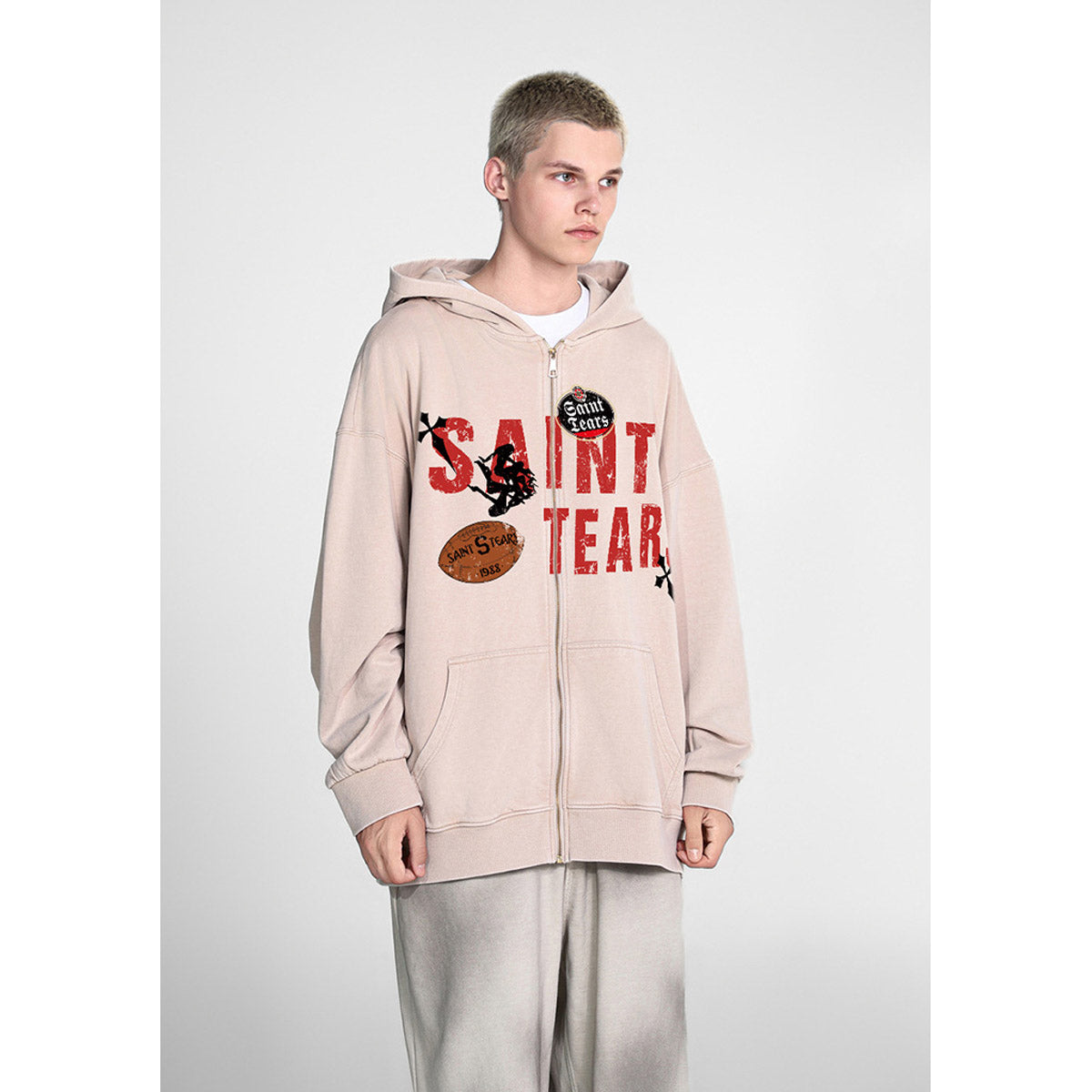 Unisex Hoodies Saint Michael Vintage Loose Cardigan Hoodie