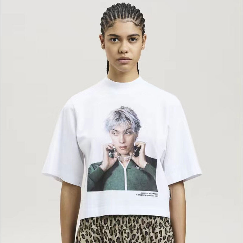 Palm Angle T Shirts Portrait Printing Bottoming Shirt