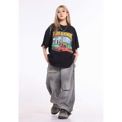 Unisex T-Shirts Anime Car Print GALLERY DEPT Old T-Shirt