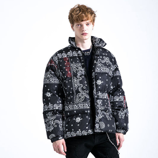 Men Coat Thickened Paisley Cotton Coat Warm