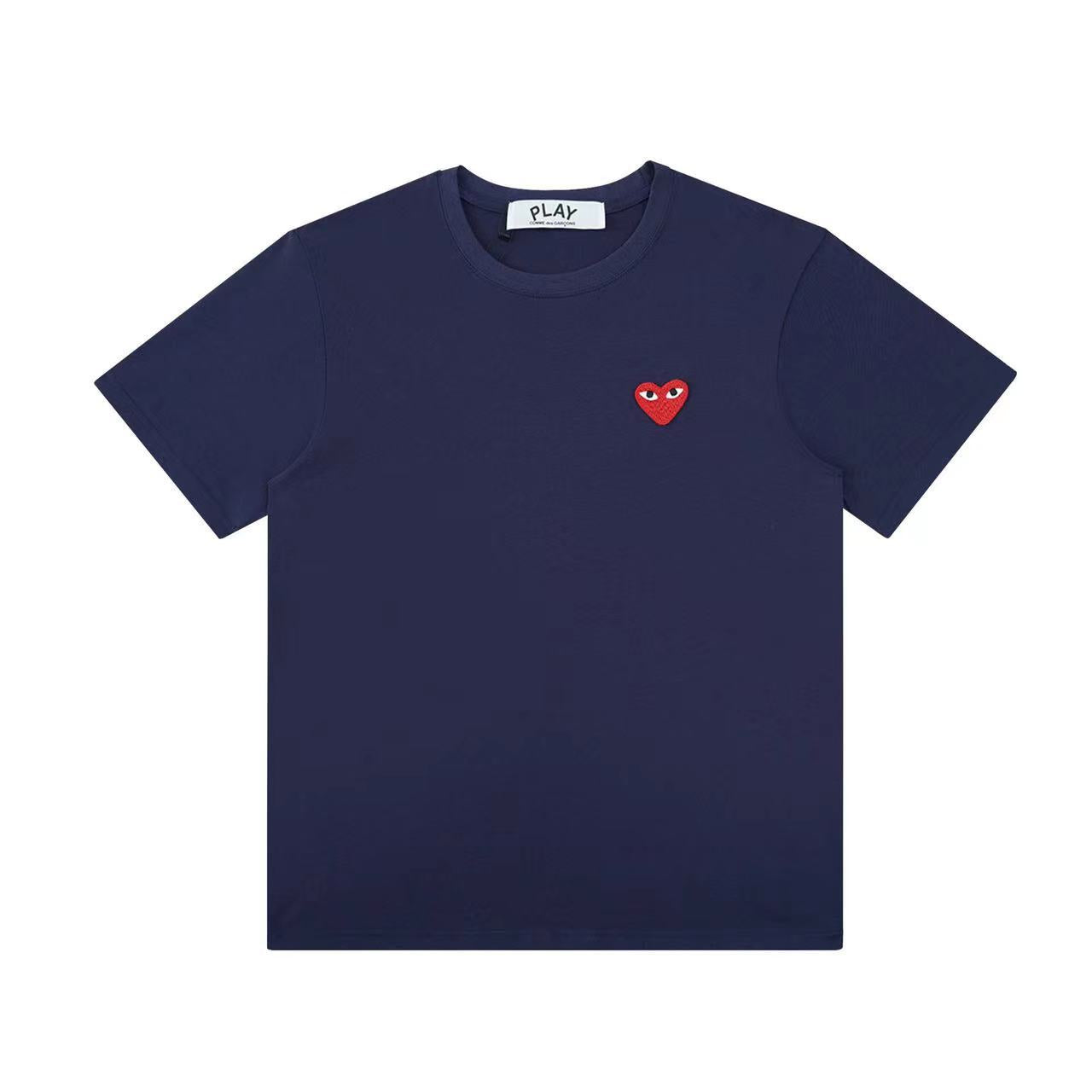 CDG Be Kind T Shirt CDG Classic Red Heart Embroidery Couple Short Sleeve T-shirt