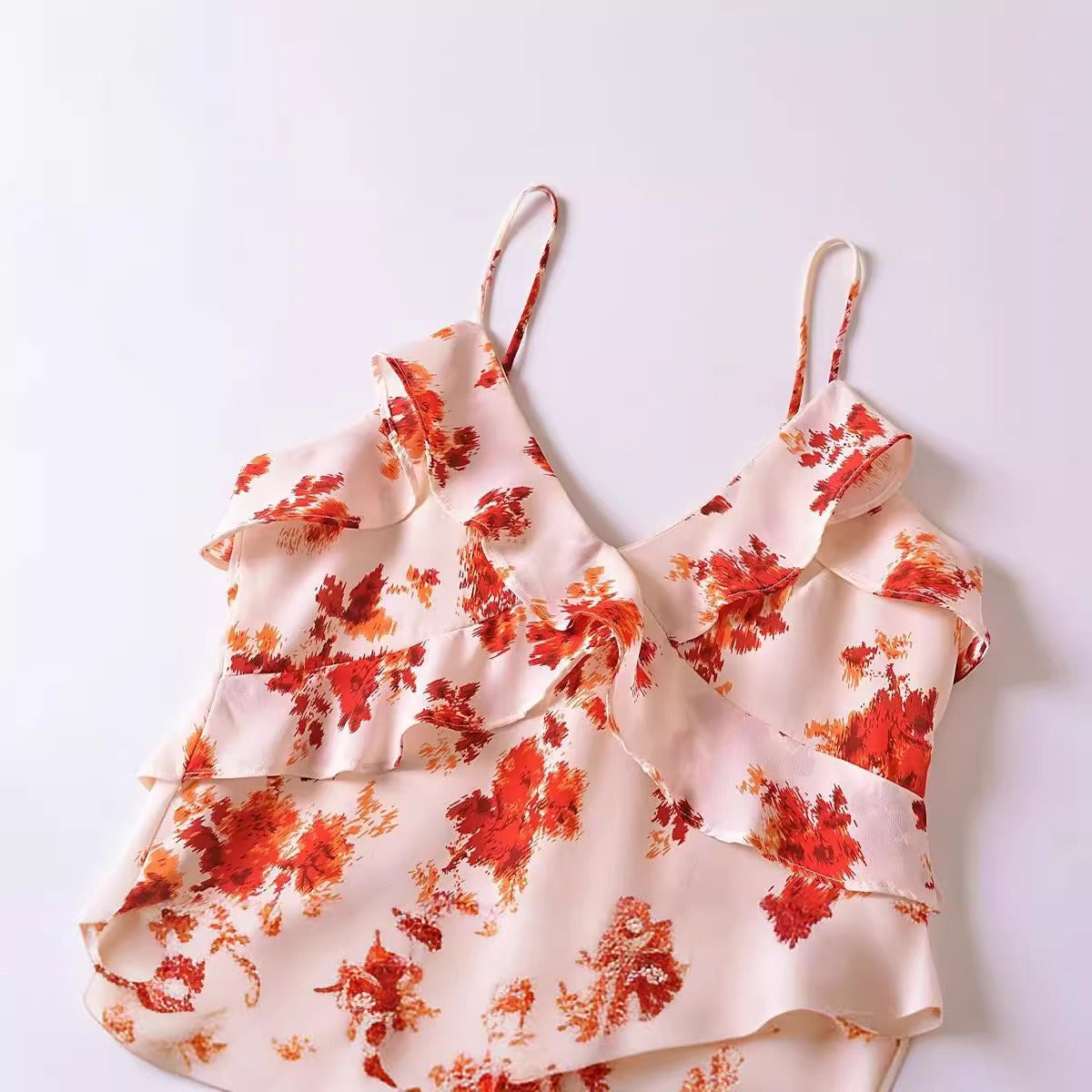 Women Tops Summer Vintage Floral Sling Top
