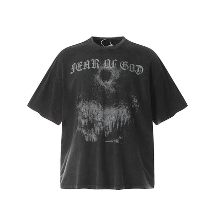 Unisex T-Shirts FOG Vintage Jesus Cross Loose Short Sleeves
