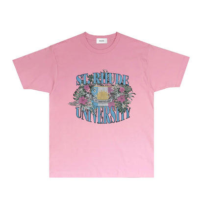 Rhude T Shirts Printed Trendy Pure Cotton