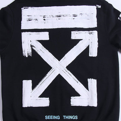 OW Hoodie Foamed Classic Arrow Pattern Sweatshirt