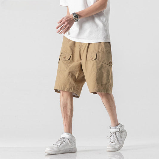 Men Shorts Loose Khaki Shorts