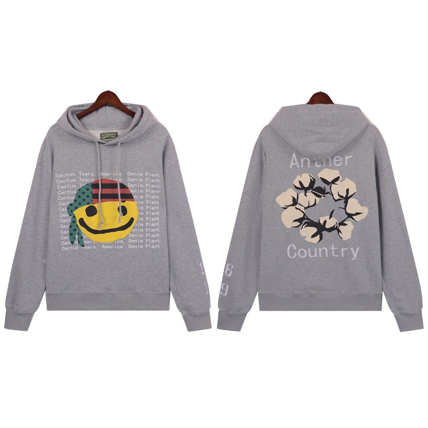 Denim Tears Hoodie Letter Print Fleece Hoodie Sweater