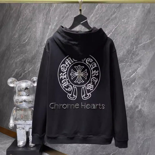 Chh Chrome Hearts Hoodie Croix Horseshoe Sanskrit Casual Hooded Sweater