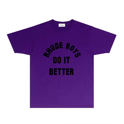 Rhude T Shirts Printed Trendy Pure Cotton