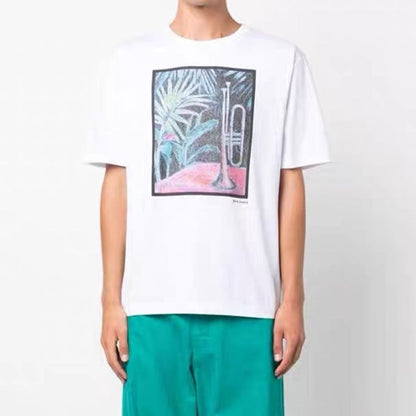 Palm Angle T Shirts Nostalgic Oil Painting Couple