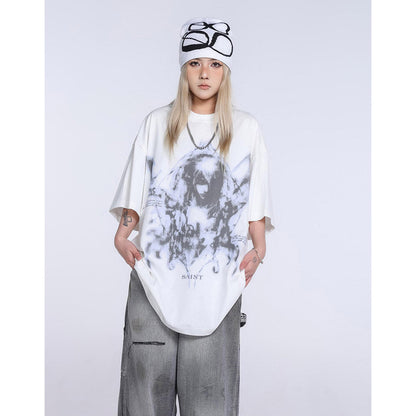 Unisex T-Shirts Saint Michael Anime Print Loose Casual T-Shirt