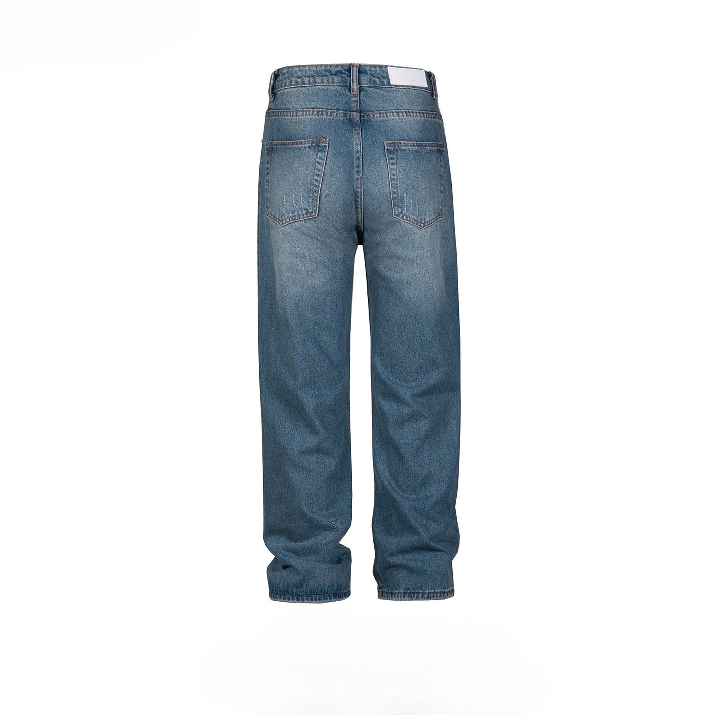 MIJKO Men's Vintage Pants MIJKO Men's Women's Washed White Trousers Straight Jeans