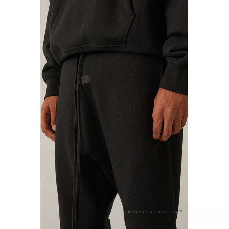 Fog Essentials Pant Black Flocked Printed Trousers