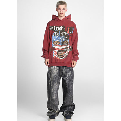 Unisex Hoodies Saint Michael United States Flag Face Mask Hoodie
