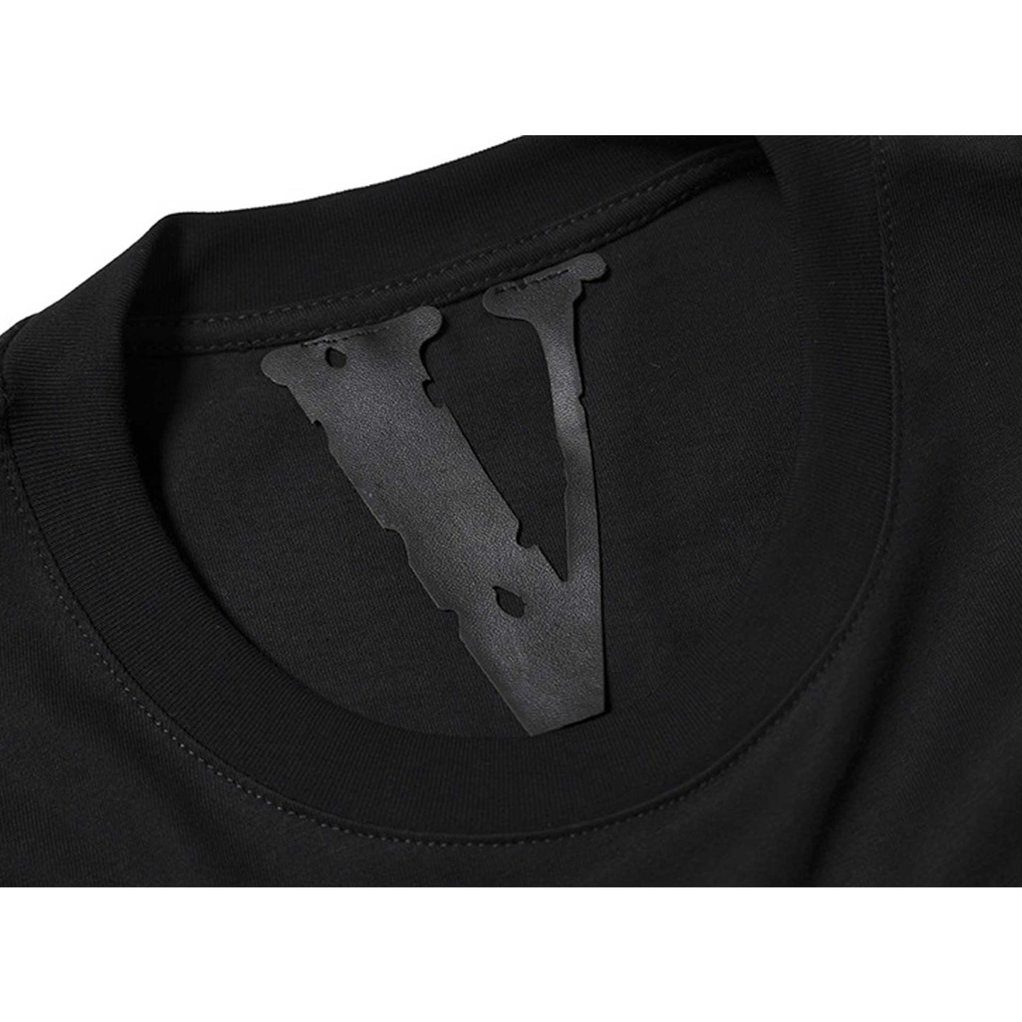 Vlone T Shirt Vertical Middle Finger Large VT Shirt Hip Hop Tupark Portrait Printing Men's and Women's round Neck Short Sleeve