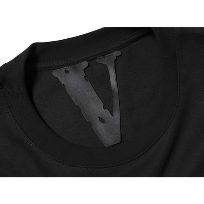 Vlone T Shirt Vertical Middle Finger Large VT Shirt Hip Hop Tupark Portrait Printing Men's and Women's round Neck Short Sleeve