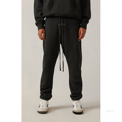Fog Essentials Hoodie & Pant 2 Piece Set Sweater Black Letters Flocking