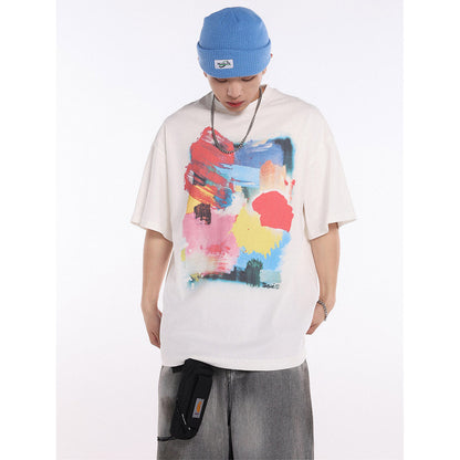 Unisex T-Shirts Graffiti Print GALLERY DEPT Casual, Loose T-Shirt
