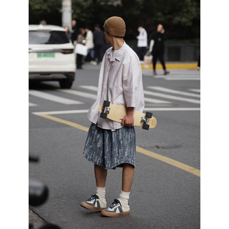 Unisex Shorts Loose Casual Pants Denim Shorts