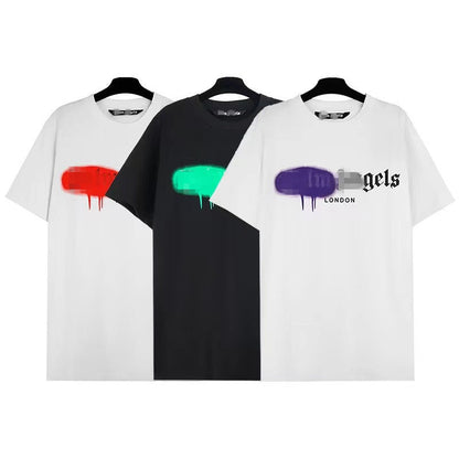 Palm Angle T Shirts Graffiti Flow Paint Printing Couple