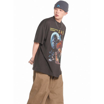 Unisex T-Shirts ERD Melancholic Rich Second Generation Anime Retro Loose T-Shirt