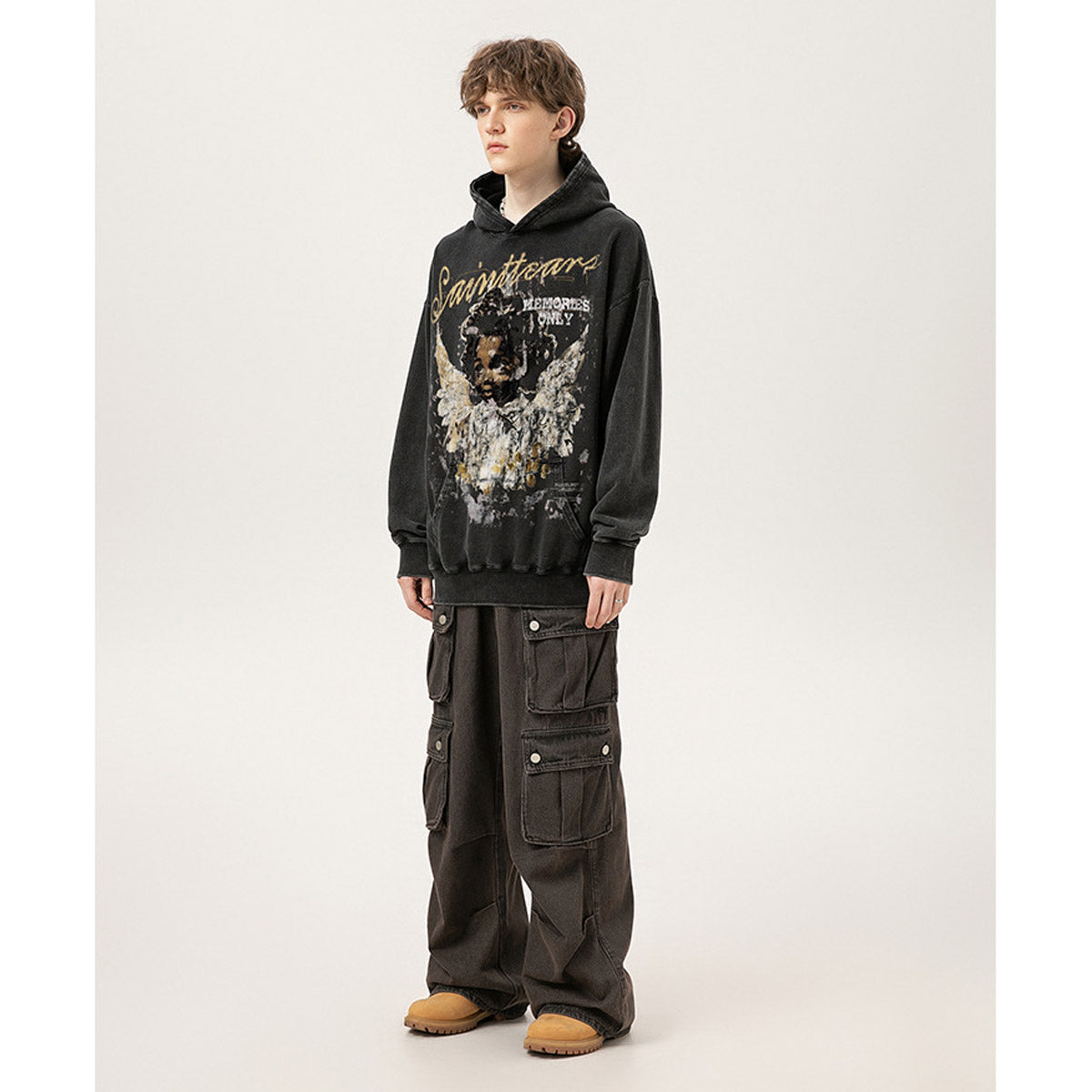 Unisex Hoodies Saint Michael Angel Boy Pattern Loose Hoodie
