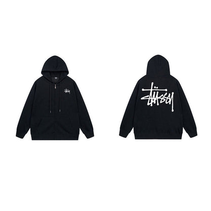 Stussy Hoodie Zip-Up Cardigan Fleece Hooded Sweater