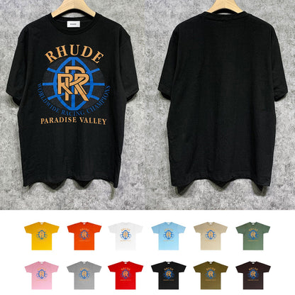 Rhude T Shirts Printed Trendy Pure Cotton