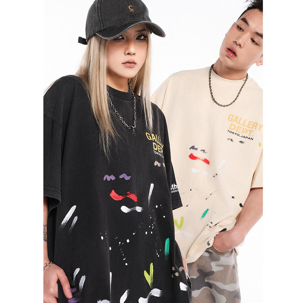 Unisex T-Shirts GALLERY DEPT Washed Graffiti Print Tee